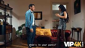 Sexy brunette mistakes whistle for sucking old cock