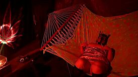 Getting Frisky In A Tent Fingering Her Wet Hole In A Hammock!