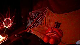 Getting Frisky In A Tent Fingering Her Wet Hole In A Hammock!