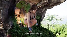 Lara Pleasures Huge Statue Penis in Arena 3D Hentai Game