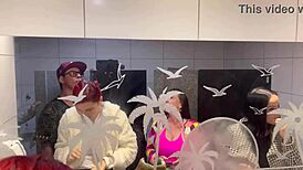 Milf Gets Assfucked and Anal Creampied in Brazilian Bar with Panties Hanging