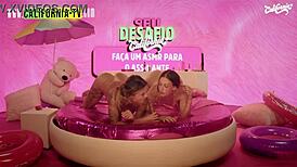 Blonde anal queen caught assfucking lesbian friend's tight pussy