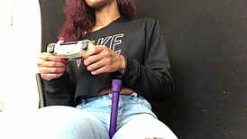 ebony thot plays with pussy and asshole