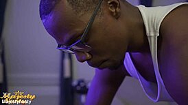 can you give me a massage, petite ebony girl riding big black cock in creampie session