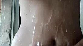 innocent latina girl bathing under hidden camera