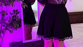 Gorgeous Mature Woman Poses in Sexy Garter Belt Outfit