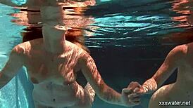 underwater serbian and russian lesbos bathing together