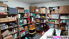 Teen Sucks Monster Cock in Office, Caught by Police