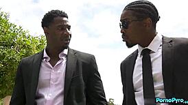 blonde milf sophia west fucks outside with big black cock 😈