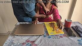 Desi indian bhabhi was working in the office when i brutally fucked her, creampieing her pussy while she talks dirty.