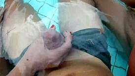 Me And My Friend Seduce A Big Cock Boy In The Pool!