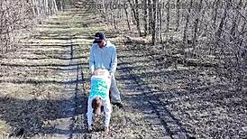 feeling the thrill of outdoor fucking while a drone captures our milf wife's curvy body in public