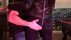 Cherry's tight jeans get a firm spanking from her husband.