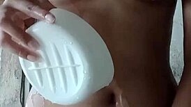 innocent latina girl bathing under hidden camera