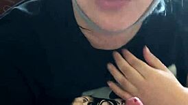 Tits out, I'm suckin' his cock deepthroat style