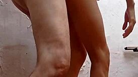 Fucked neighbor raw on balcony in doggystyle position