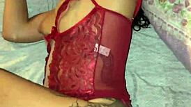 Hot brunette takes dick deep in throat during intense session