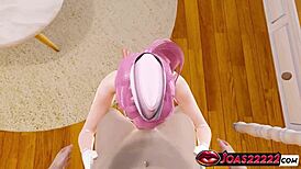 tsukada air sexy hostess with big ass and pierced tits nipples - rule34 animation featuring handjob service for big dick tongue-only blowjob and deepthroat mouth fuck with facial cumshot