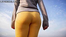 Voyeur Watches Women in Tight Yoga Pants Outdoors
