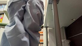 caught masturbating in the office, she receives a big ass blowjob from her friend, spitting and farting