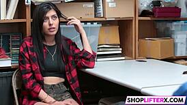 Teen Sucks Monster Cock in Office, Caught by Police