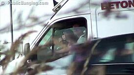 Young Cute Teen Blonde Girl Public Street Sex Threesome Gang Bang Orgy