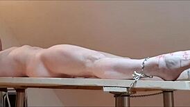 Slave Tied On Desk Taken And Masturbated With Candles