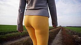 Voyeur Watches Women in Tight Yoga Pants Outdoors