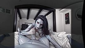 Maneater muscle milf furry shark AI-generated in detailed action.