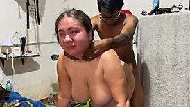 Pregnant teen 18+ takes big black cock anal while bouncing huge tits.