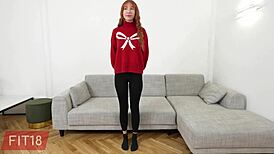 Fit18 - Lilly Mays - Casting Tall And Skinny Latvian Redhead In Bodysuit - 60Fps