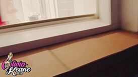 You watch your young neighbour in the shower, flashing