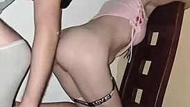 Her hot pussy gets fucked doggystyle by a predator in homemade action