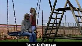 Slutty Blondes Fight Over Cock Sucking