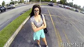 Teen Ava Taylor Titan Works the Street for Money.