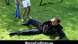 Slutty Blondes Fight Over Cock Sucking