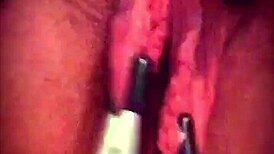 Big Pink Pussy Lips Dangled and Stretched with Weights