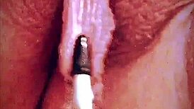 Big Pink Pussy Lips Dangled and Stretched with Weights