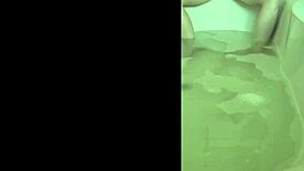 horny milf bride masturbates with dildo in wedding bath