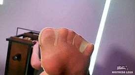 I worship goddess's nylon soles in POV