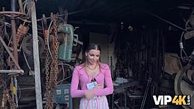 VIP4K Backyard Encounter in Leather Lingerie