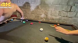 Pool table blowjob session