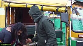 auto driver fucks beautiful shaved passenger bhabhi with audio