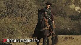 Vicki chase is getting so slutty riding cowboy scott nails cowgirl style!