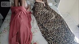 Old man lies to share bed with young visitor for taboo handjob.