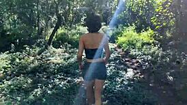 My stepdaughter teased me in the woods, so I fucked her tight ass and pussy 😈