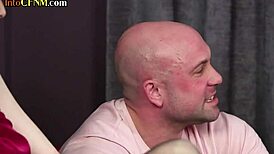 classy cfnm milfs in group amateur hj action with lucky dude