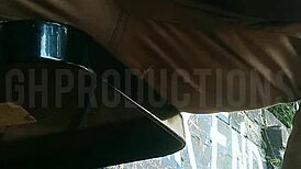 I played up skirt with an african teen slut at the park public making out