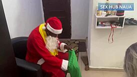 Santa's massive cock surprises the girl next door as a Christmas present