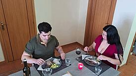 Chubby white dude seduces and fucks latina mom